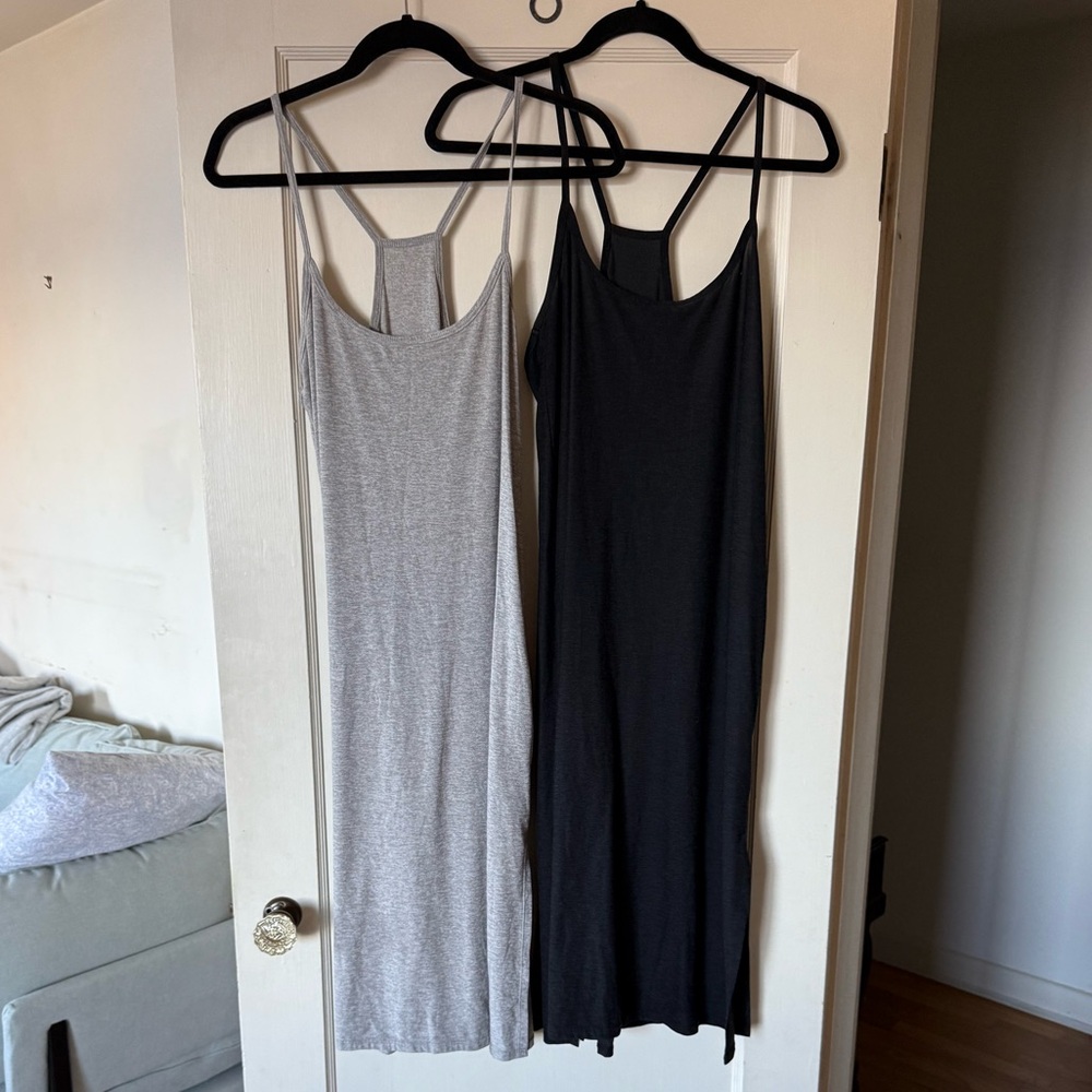 SET of 2 Beyond Yoga Midi Sleep Dress black & gray size S